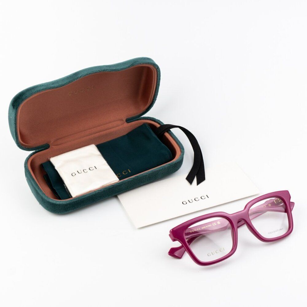 NEW Gucci GG1728O 004 Red Pink Square Women Eyeglasses - Picture 9 of 10